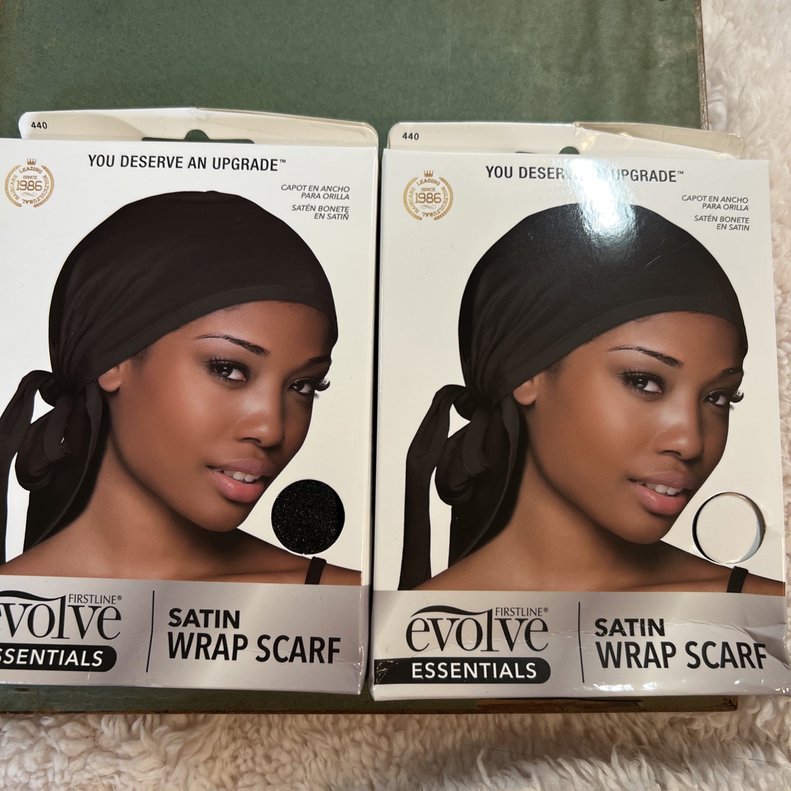 2pk Evolve Essentials Satin Wrap Scarf - Black (includes two)