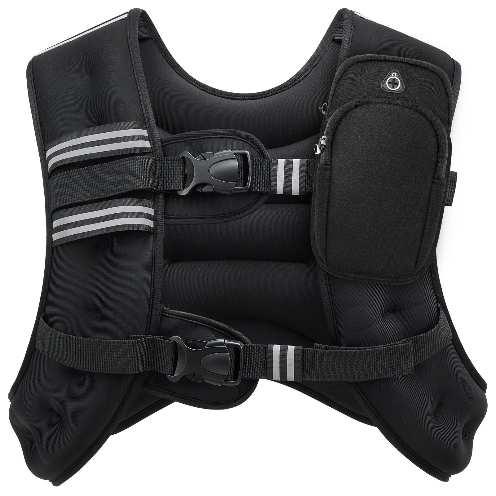 ZELUS Weighted Vest, 6lb/8lb/12lb/16lb/20lb/25lb/30lb Weight Vest 25lb, Black