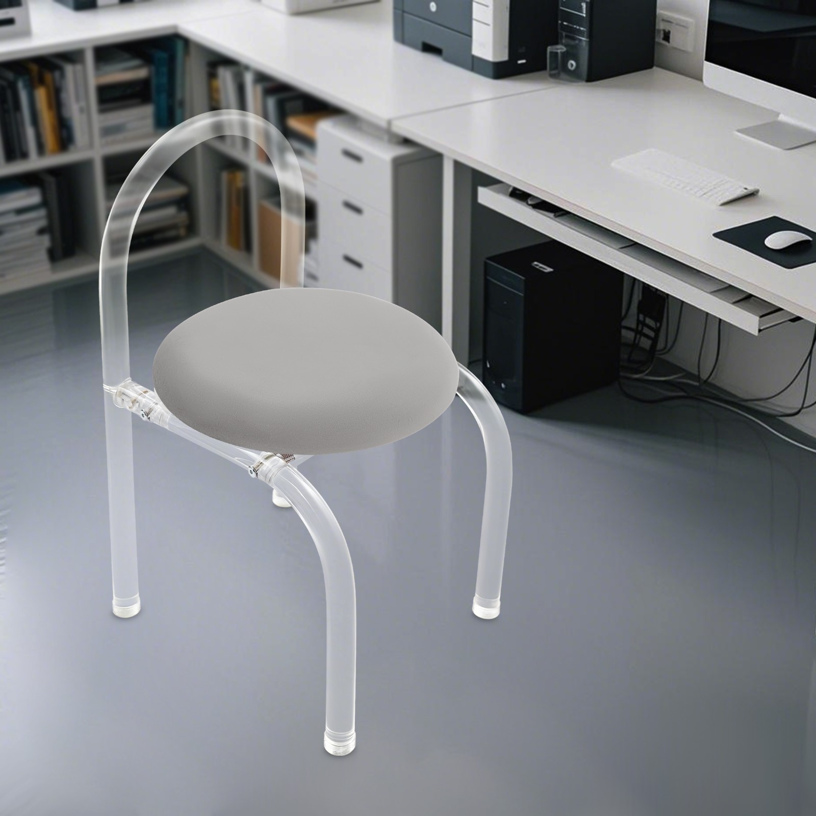 40*40*72cm Modern Minimalist Acrylic Clear Chair, 165.35 lbs Makeup Chair