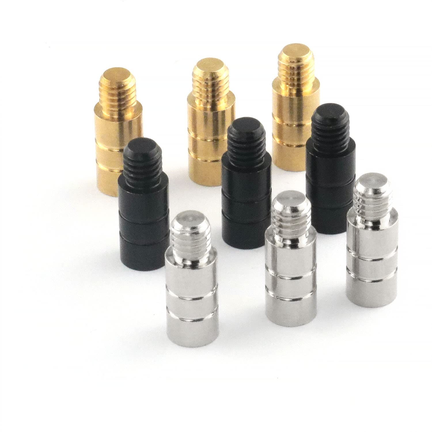 9pcs 2g Dart Weights Fine Copper 6x11mm Black/Silver/Brass 2ba Thread for Dar...