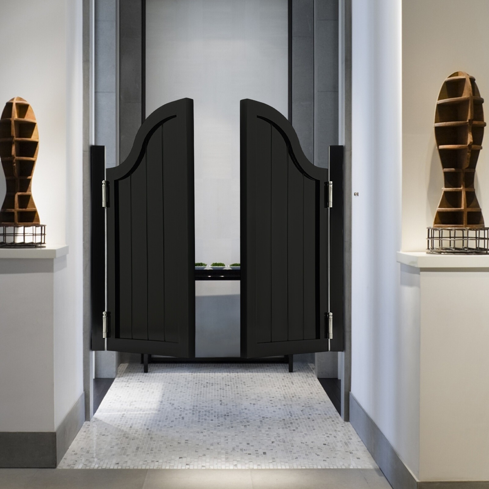 Partition Door with Hinges Entrance Swing Door 100*90cm Passageway Dividing Door