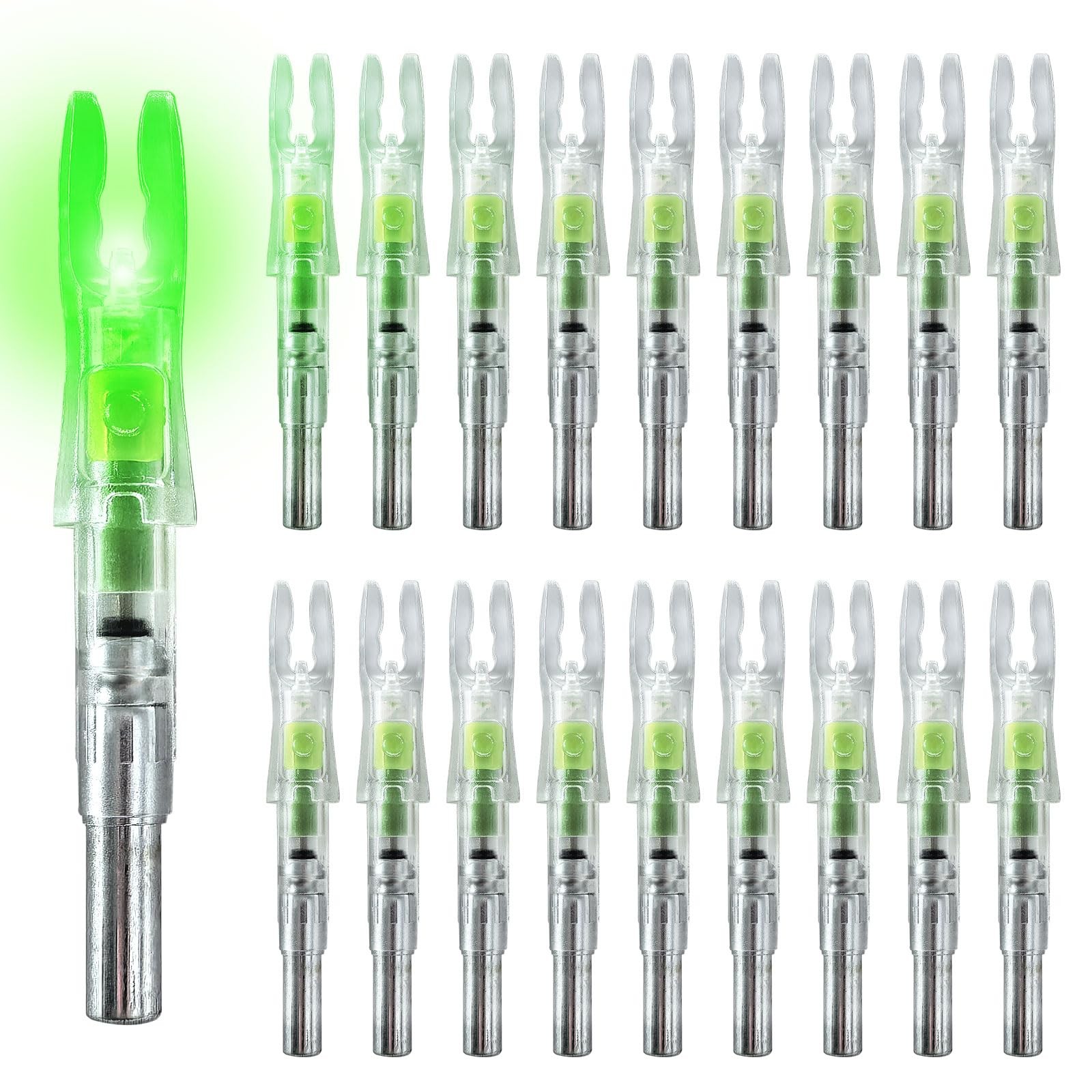 xxiaojun 18PCS Lighted Nocks for Arrows Universal with .204 .233 .244 .246 In...