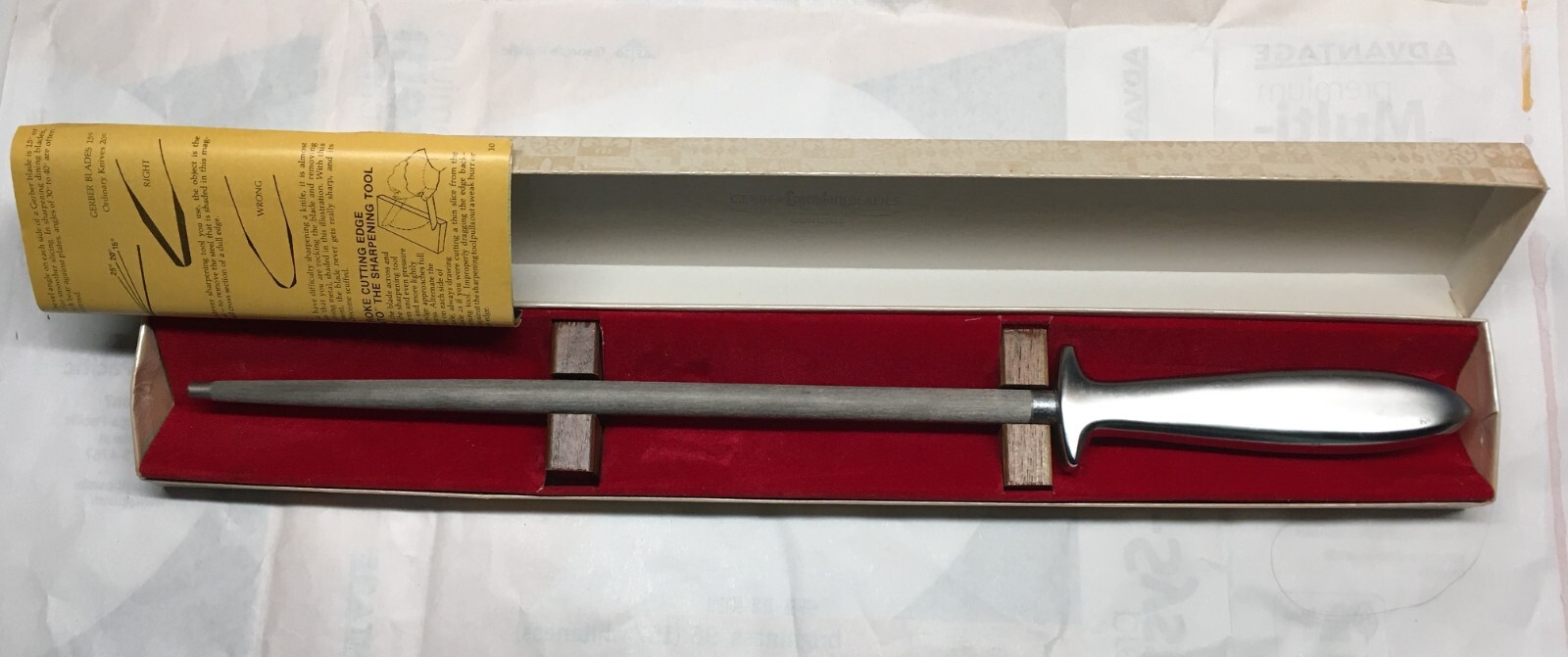 GARBER Legendary Blades Gungnir Honing Sharpening Steel with Box 11.5" Blade