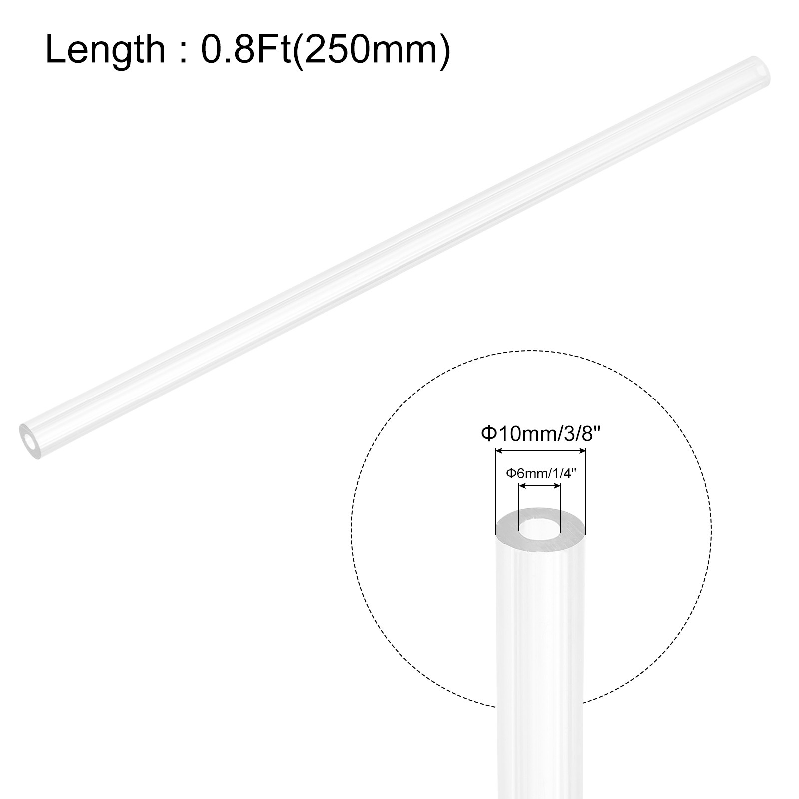 Rigid tube 6x10x250mm clear