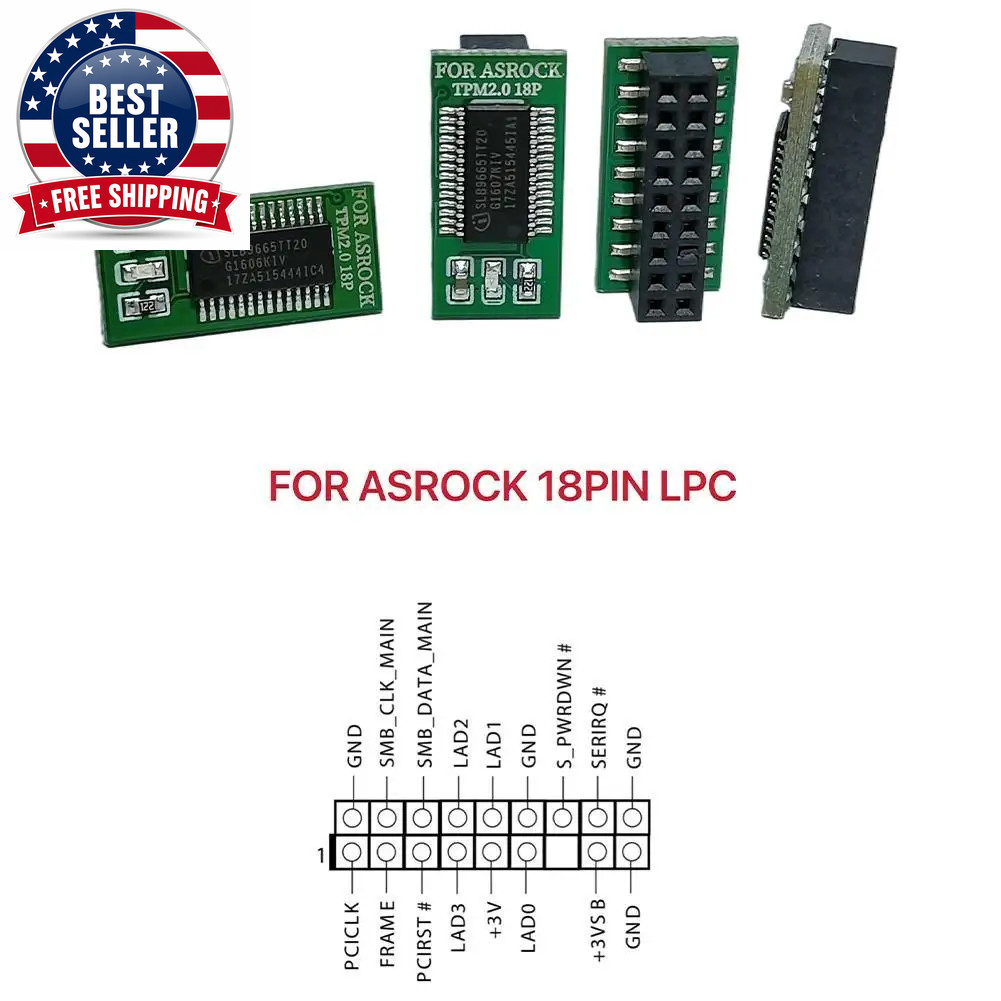 Tpm Module 12 14 18 20 Pin LPC for ASUS MSI GIGABYTE Asrock Encryption Security