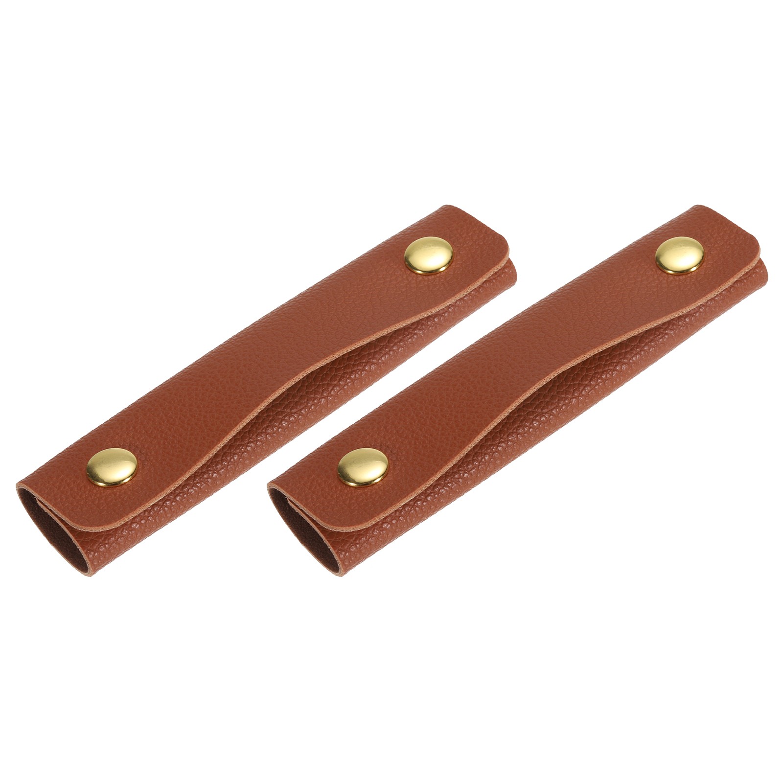 2Pcs PU Leather Luggage Handbag Handle Wrap Covers (Dark Brown)