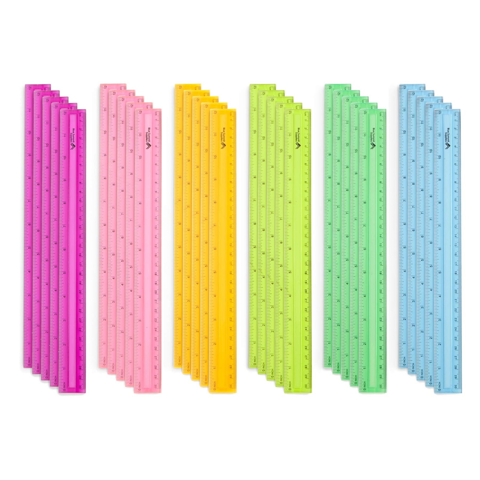 30 Plastic Rulers Bulk for Classroom, Bulk Ruler 12 Inch for School, Home, or...