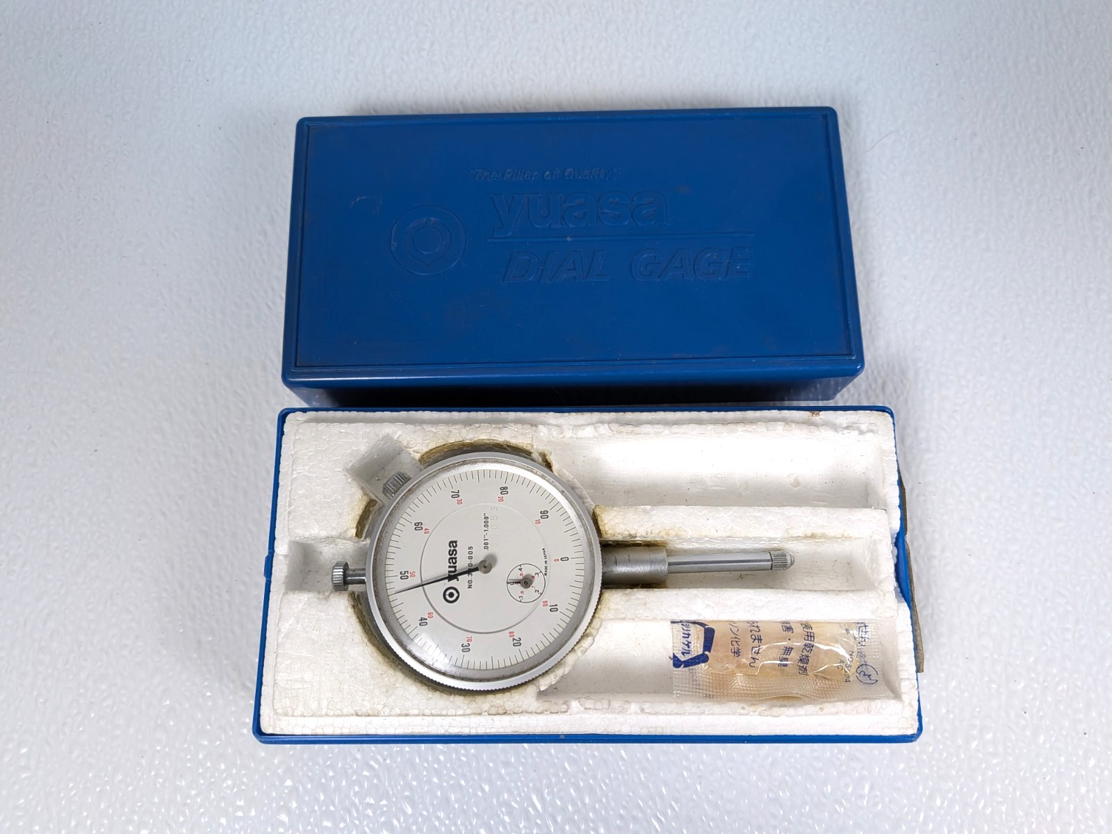 Yuasa Japan No. 300-005 Dial Indicator 0-1" .001", Machinist Tool w/ Hard Case