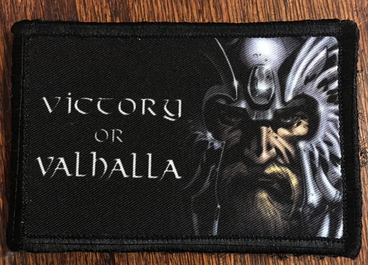 VIKING Victory or Valhalla Morale Patch Tactical Military Army Hook Flag Badge