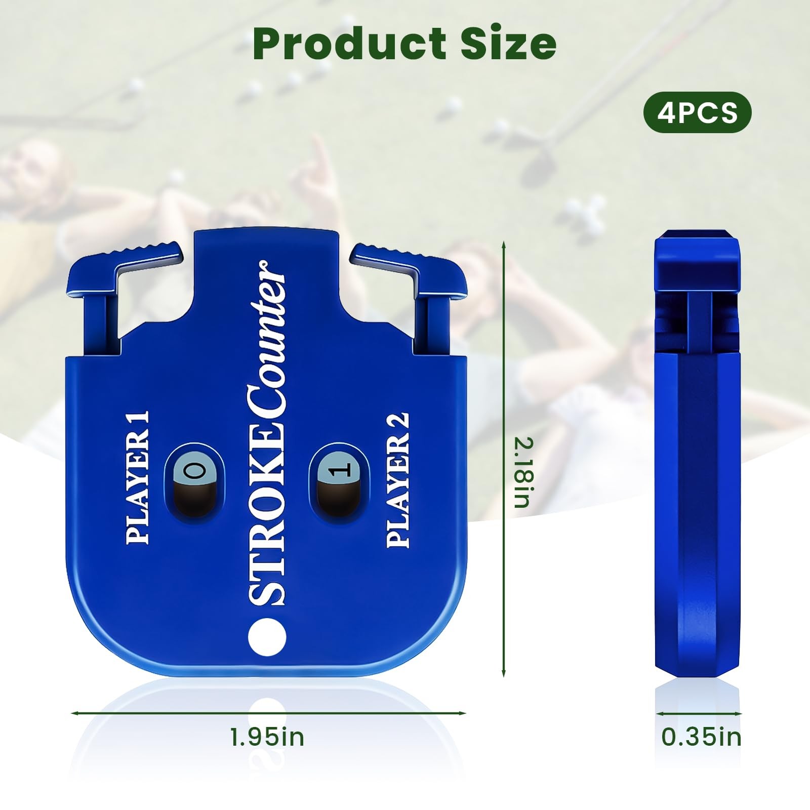 4 Pcs Golf Stroke Counters, Portable Golf Score Counter, 2-Player Score Count...