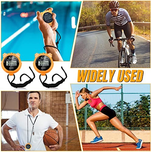 Pack of 12 Orange Multi Function Digital Stopwatch Timers