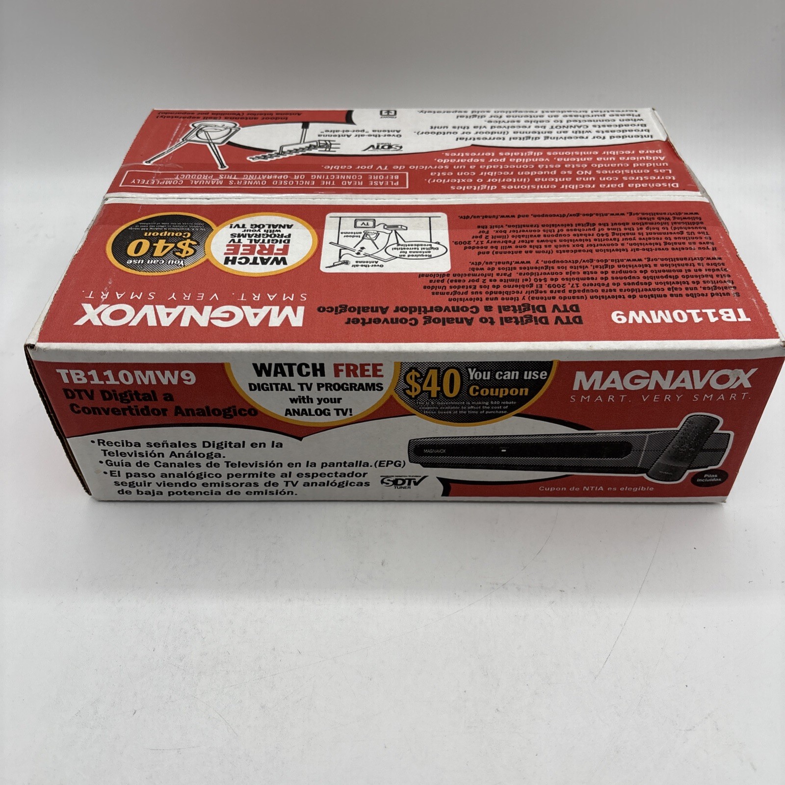 NEW FACTORY SEALED Magnavox DTV Digital To Analog SDTV Converter Box TB110MW9A