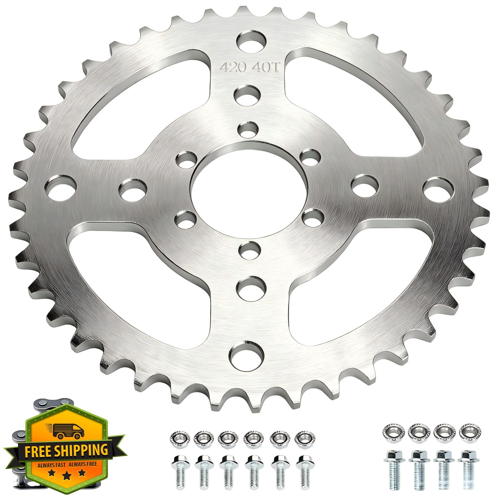 CILOYU 40T 420 Sprocket Silver 1 Pcs