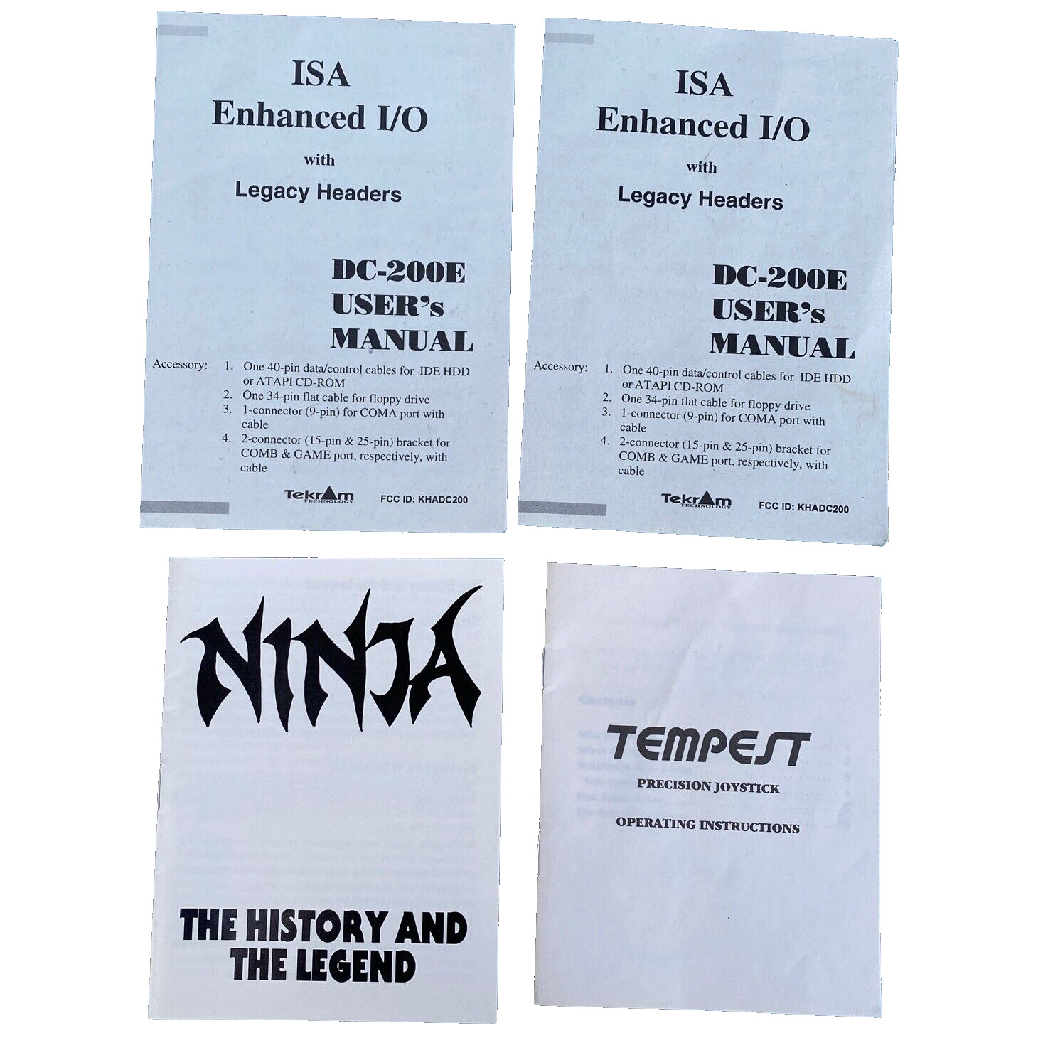 PC Computer Manual Booklet ISA DC-200E  Enhanced I/O Ninja Game Tempest Joystick