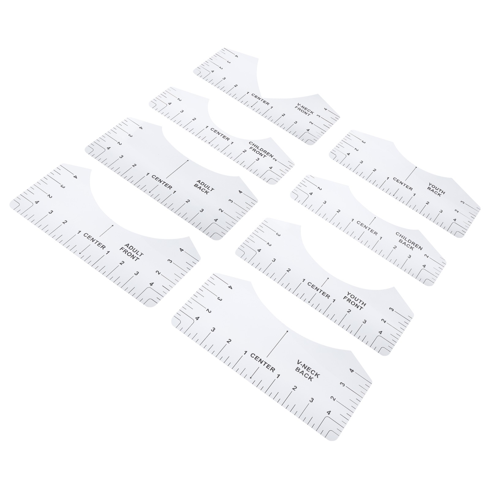 Tshirt Guide Ruler Alignment Tool Round Neck Calibration and Sewing Alignment