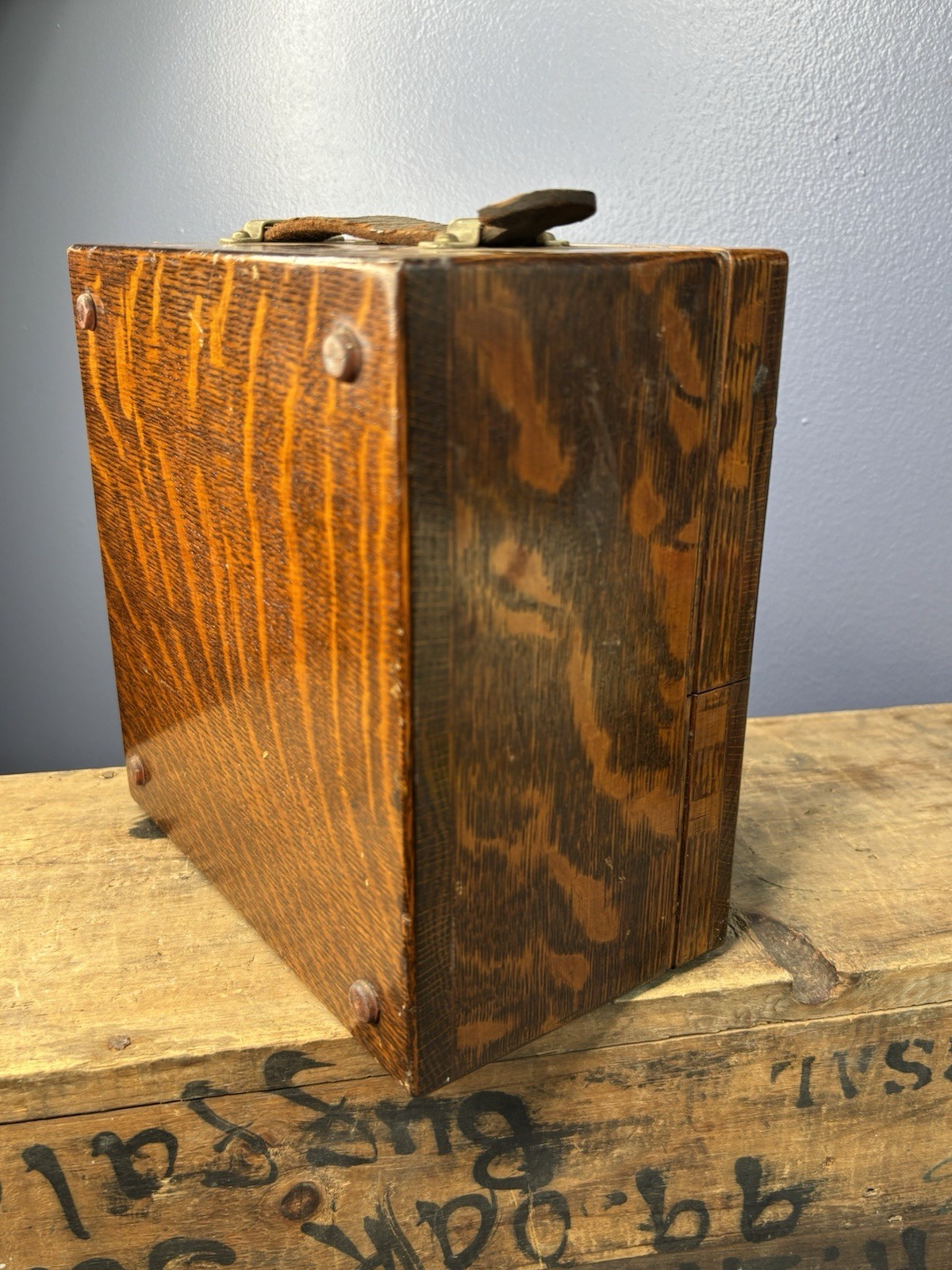 Antique 1920s WESTON D.C. ANTIQUE VOLTMETER, MODEL 45, SOLID OAK 16934