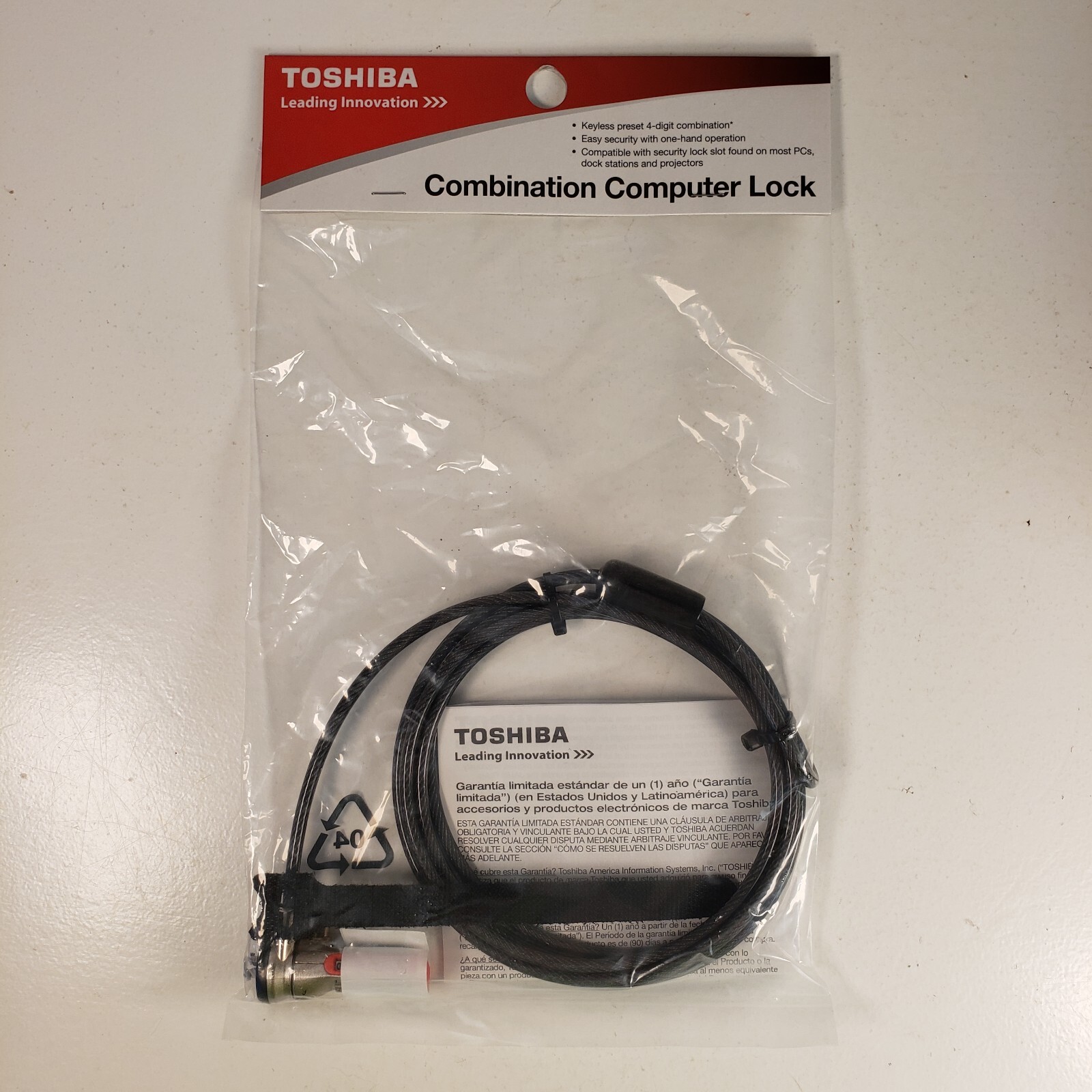 Toshiba  Universal Serialized Pre-Set Combo Lock for PCs Laptops PA5251U-1ETB1