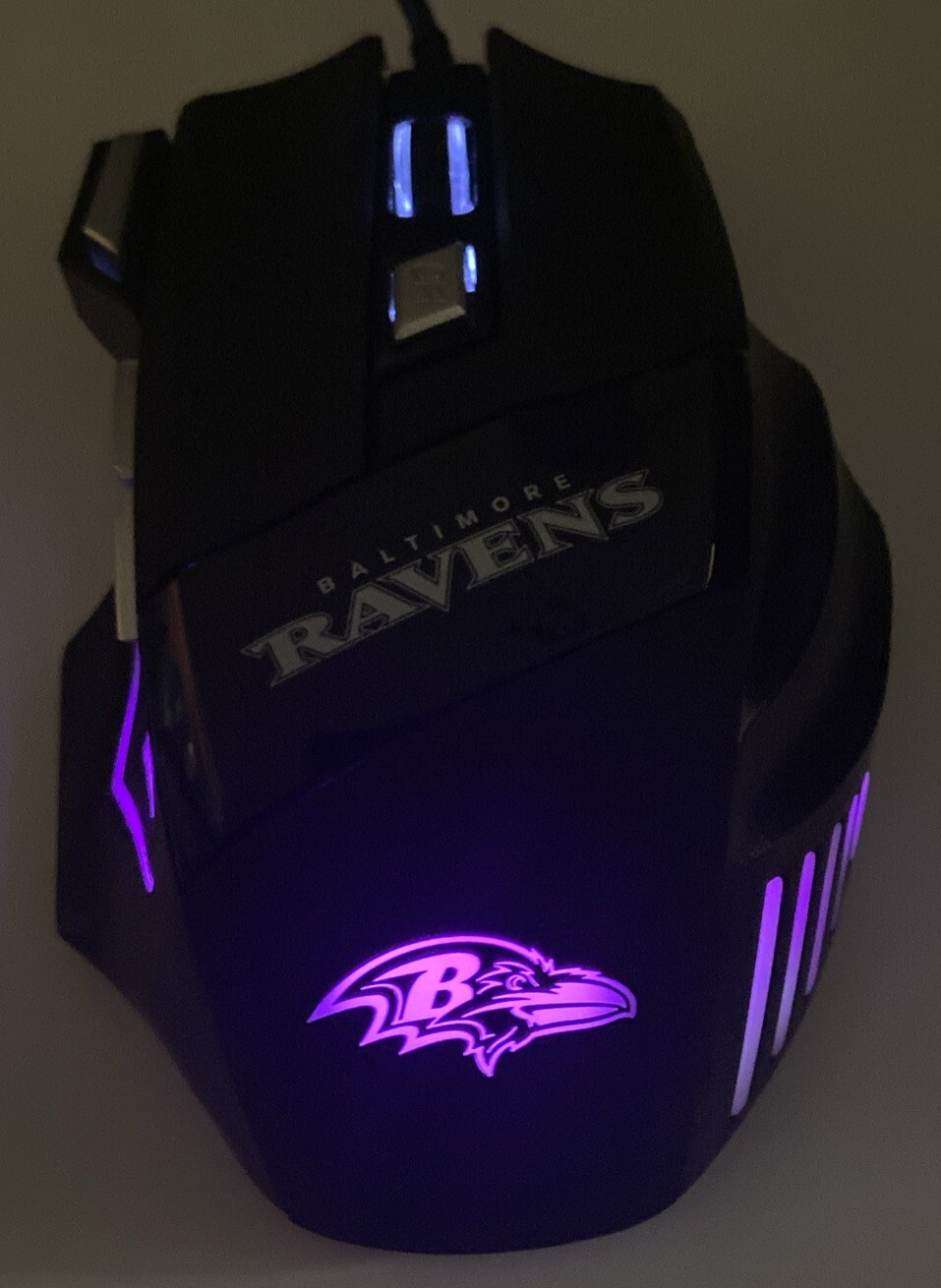 BALTIMORE RAVENS GAMING WIRED MOUSE MODEL RGX-M2-BLK 7200DPI 7 BUTTON 5V 100mA