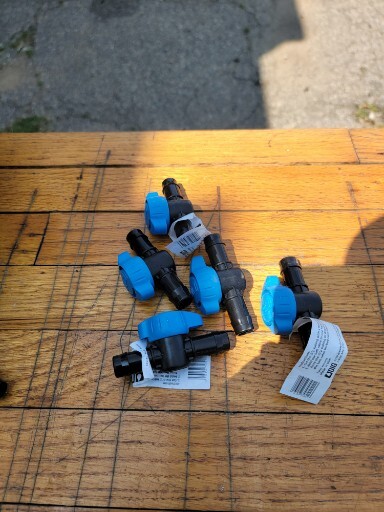 NEW 5x DIG 1/2 inch In-Line Barbed Shut-Off Ball Valve Drip Irrigation 35 PSI