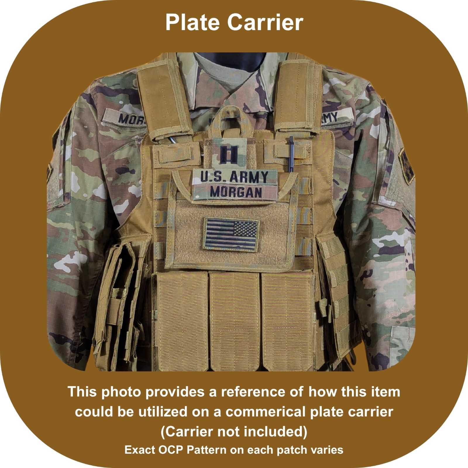 Reverse American Flag Patch - OCP Pattern Background - Hook Fastener Patch