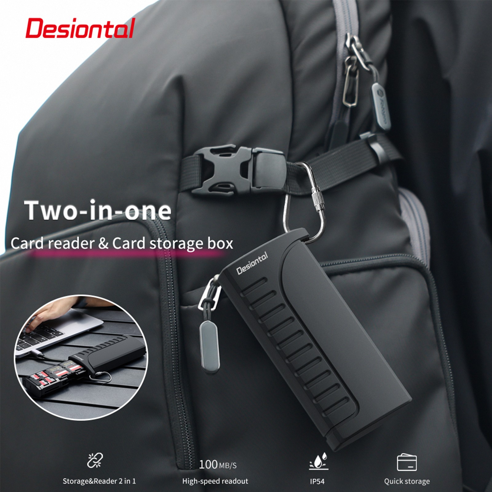 High-Speed SD Card Reader Type-C USB 3.1 Interface SD TF SIM Card Holder Case US