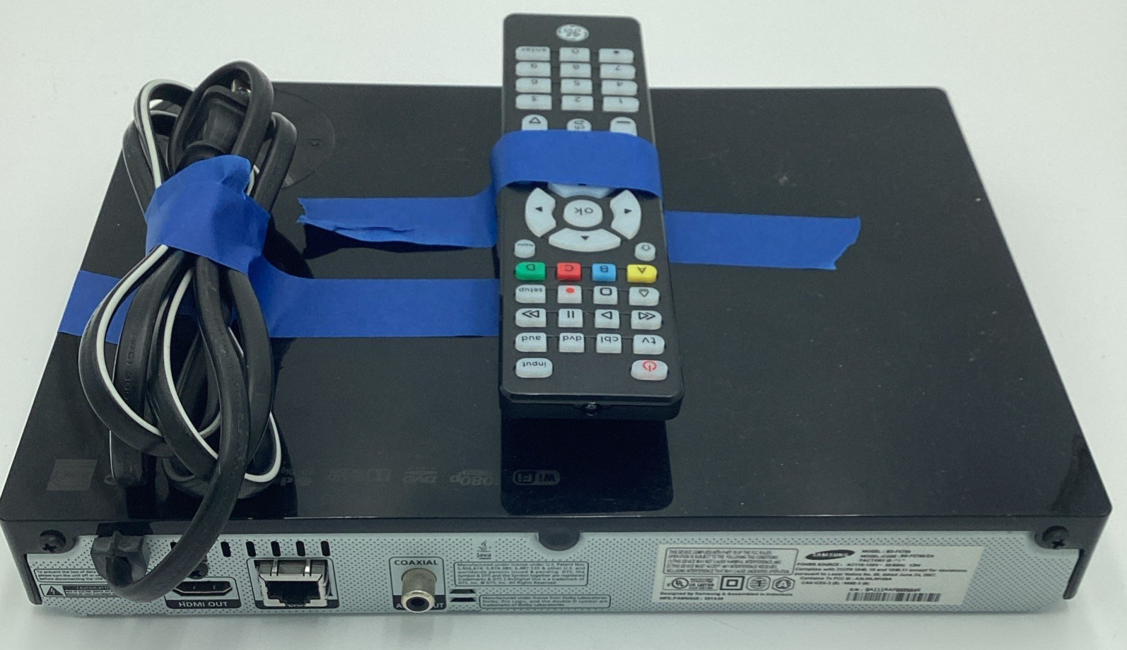 Samsung BDJ5700 Smart Blu-ray DVD Player Tested And Working. Universal Remote