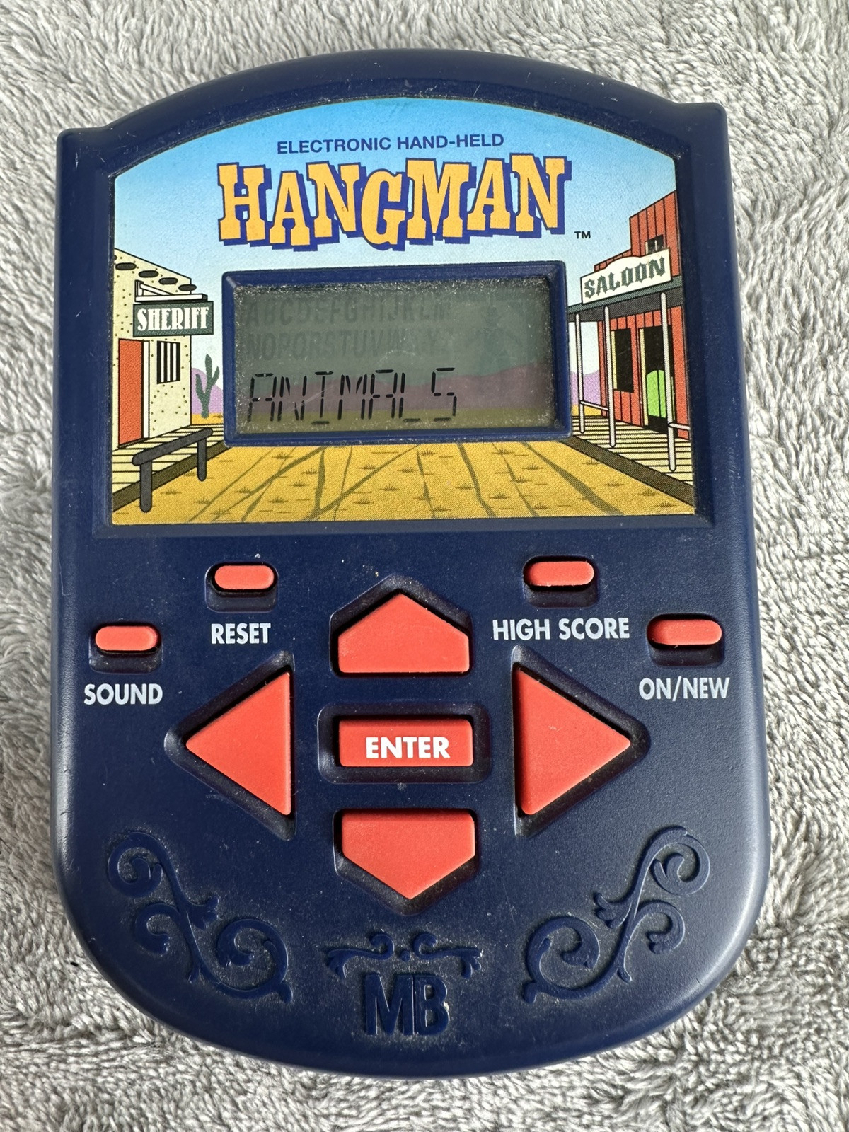 Hangman Electronic Handheld Game Vintage 1995 Milton Bradley MB Tested Working
