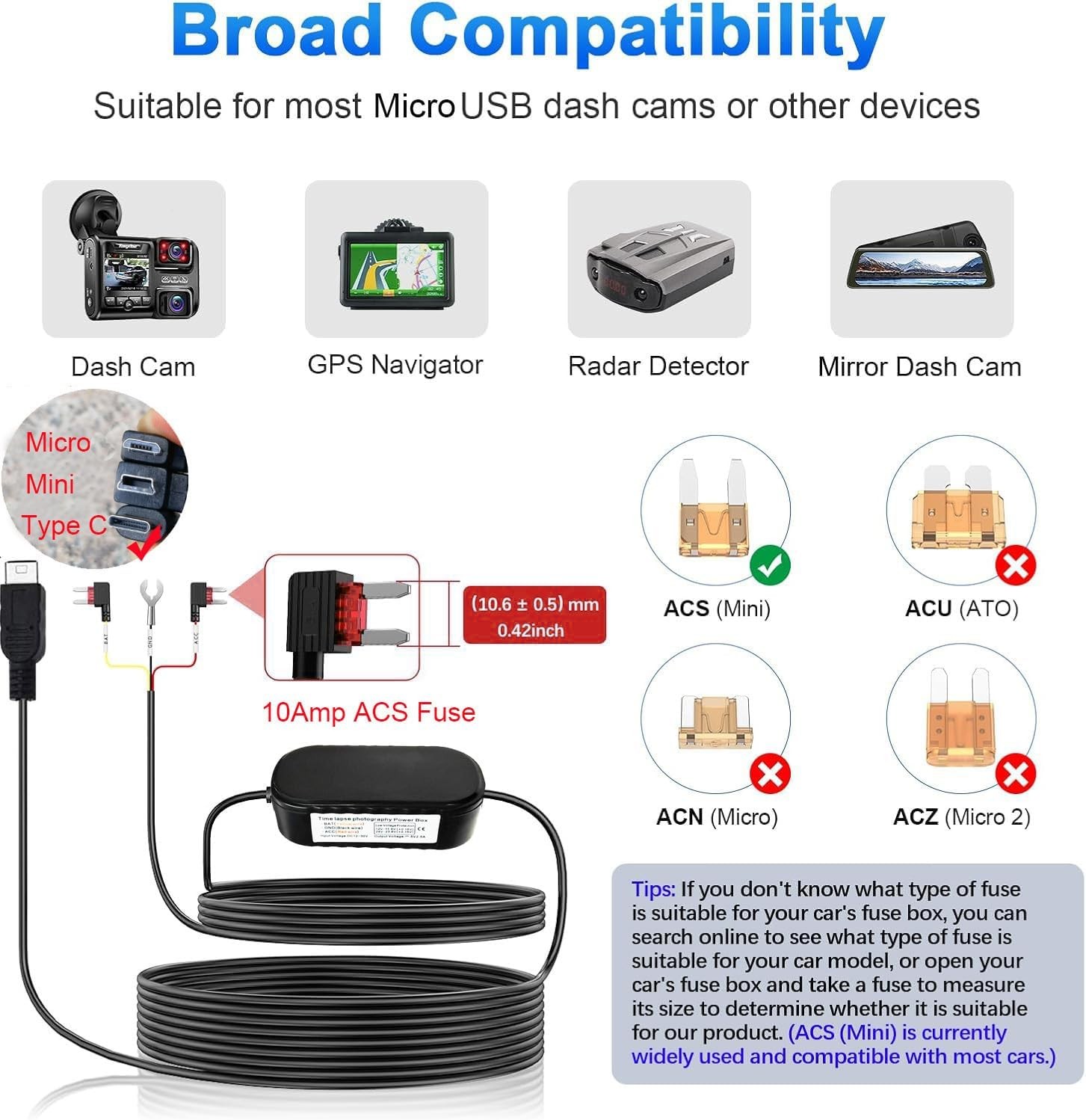 Dash Cam Hardwire Kit