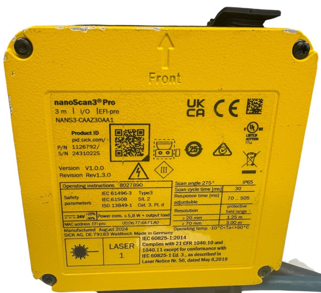 SICK NanoScan3 Pro NANS3-CAAZ30AA1 Laser Scanner w/ System plug Harness