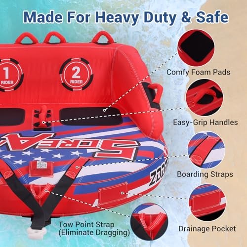Towable Tubes for Boating 2-3 Extra Large 1-2 Persons / 2years warranty