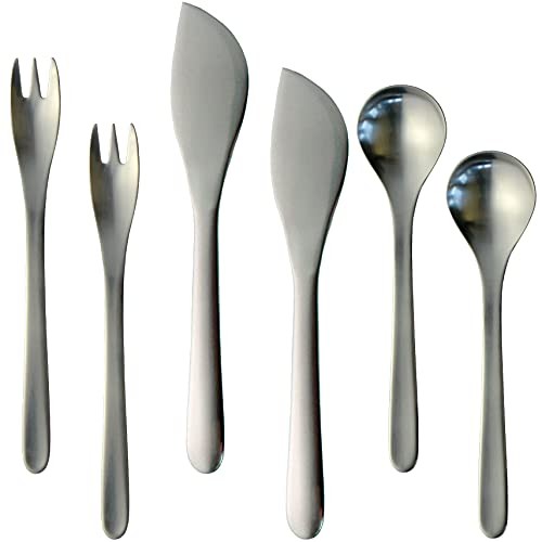 Sori Yanagi 1250 Flatware Cutlery 6pc Set Table Knife Fork Spoon Stainless Matte