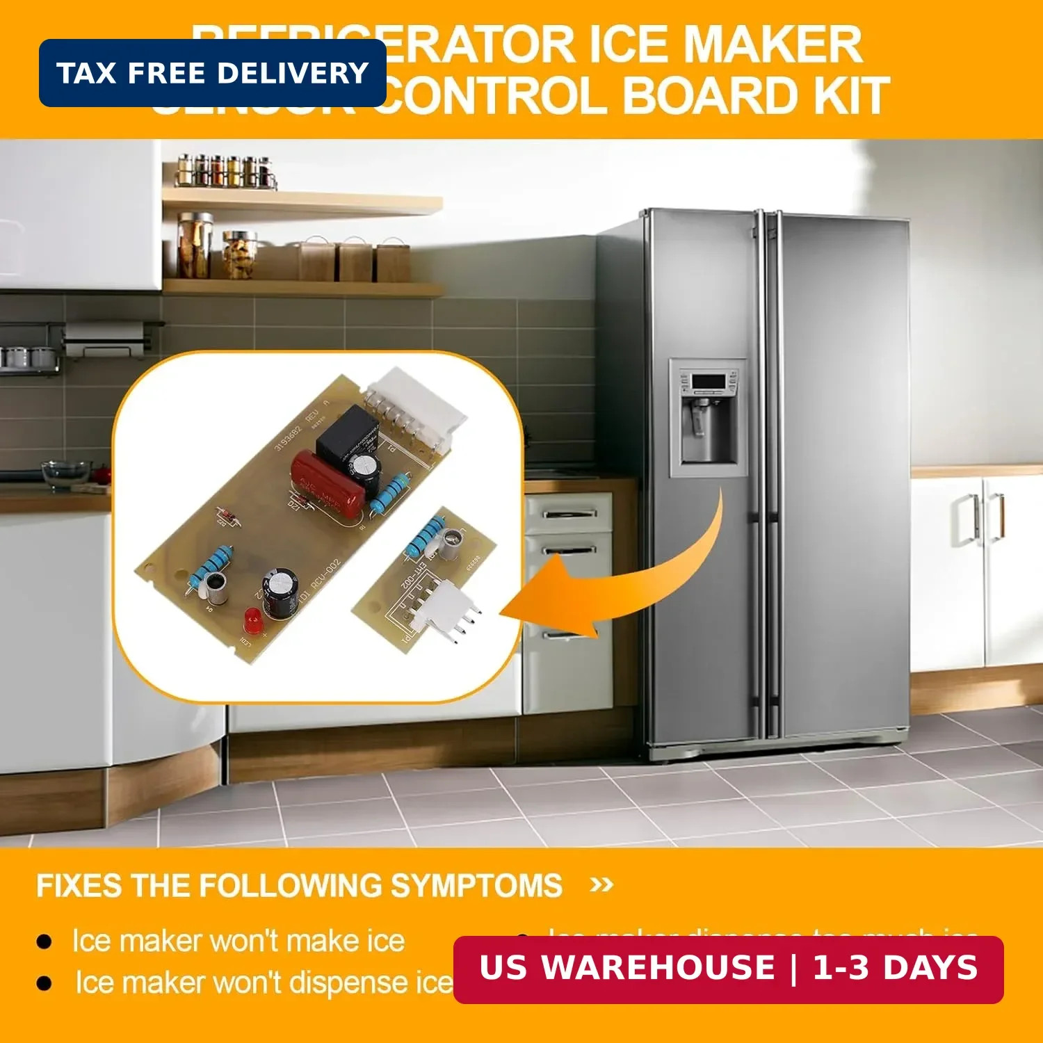 4389102 Refrigerator Ice Maker Sensor Control Boards Kit Compatible with Whirlpo