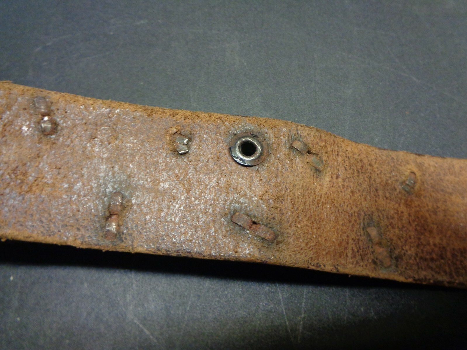 WW2 German Black Leather Belt with Rare Studs