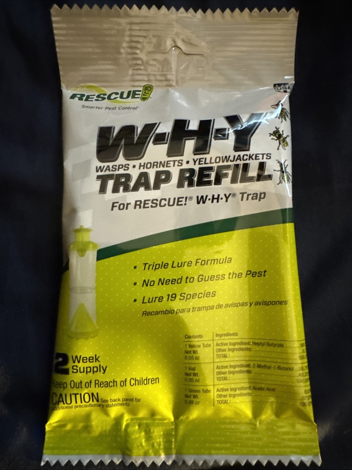 RESCUE W-H-Y Trap Refill Lure Formula: Wasps Hornets Yellowjackets 2-Wk Supply