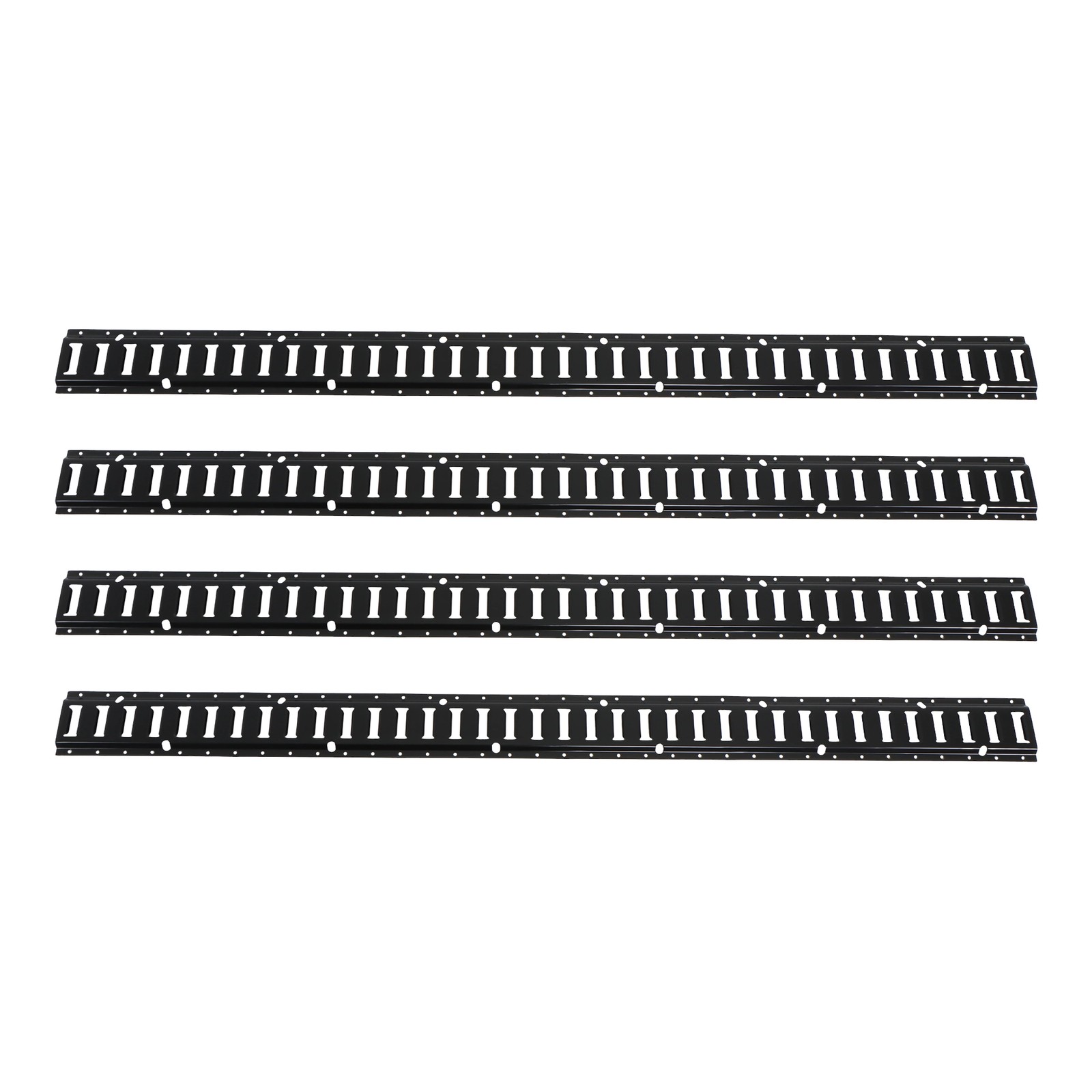 Labwork 4 Pack 6' E Track Tie Down Rail Kit Powder-Coat Black For Garages Vans