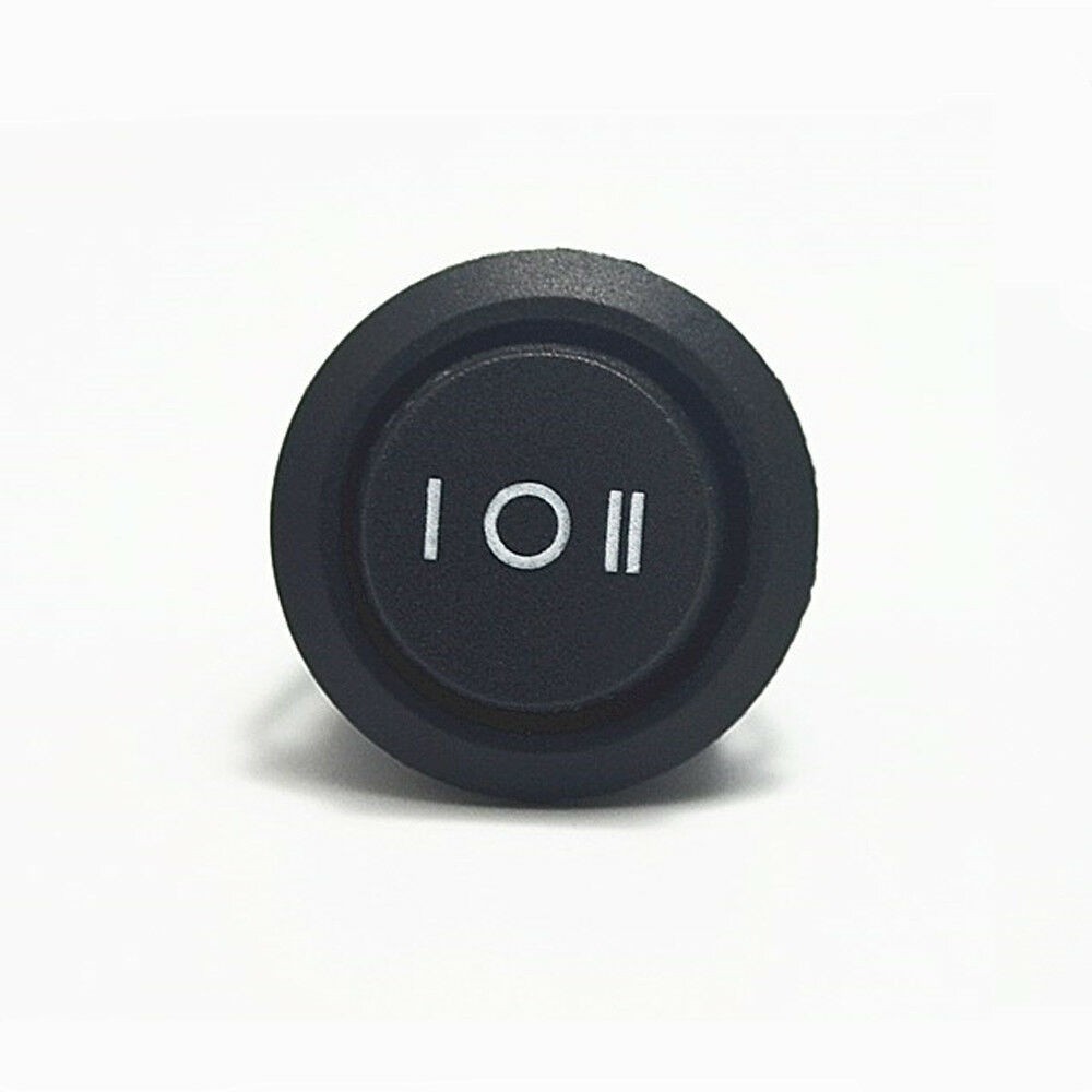 Useful Round Rocker Switch 12-250V Accessories Black Polyamide