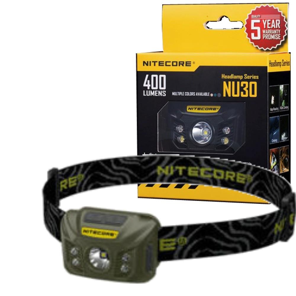 Nitecore NU30 400 Lumens CREE LED USB rechargeable runners Headlamp Green
