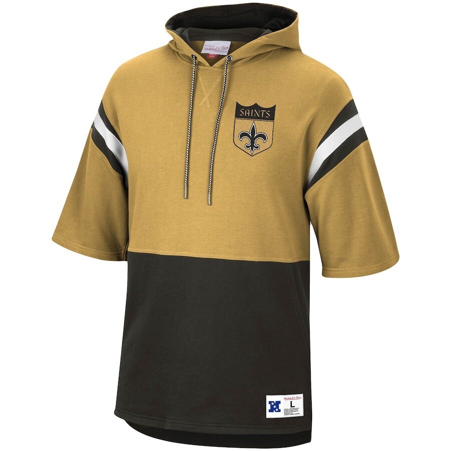 Mitchell & Ness Men’s New Orleans Saints Retro Short Sleeve Hoodie Medium M
