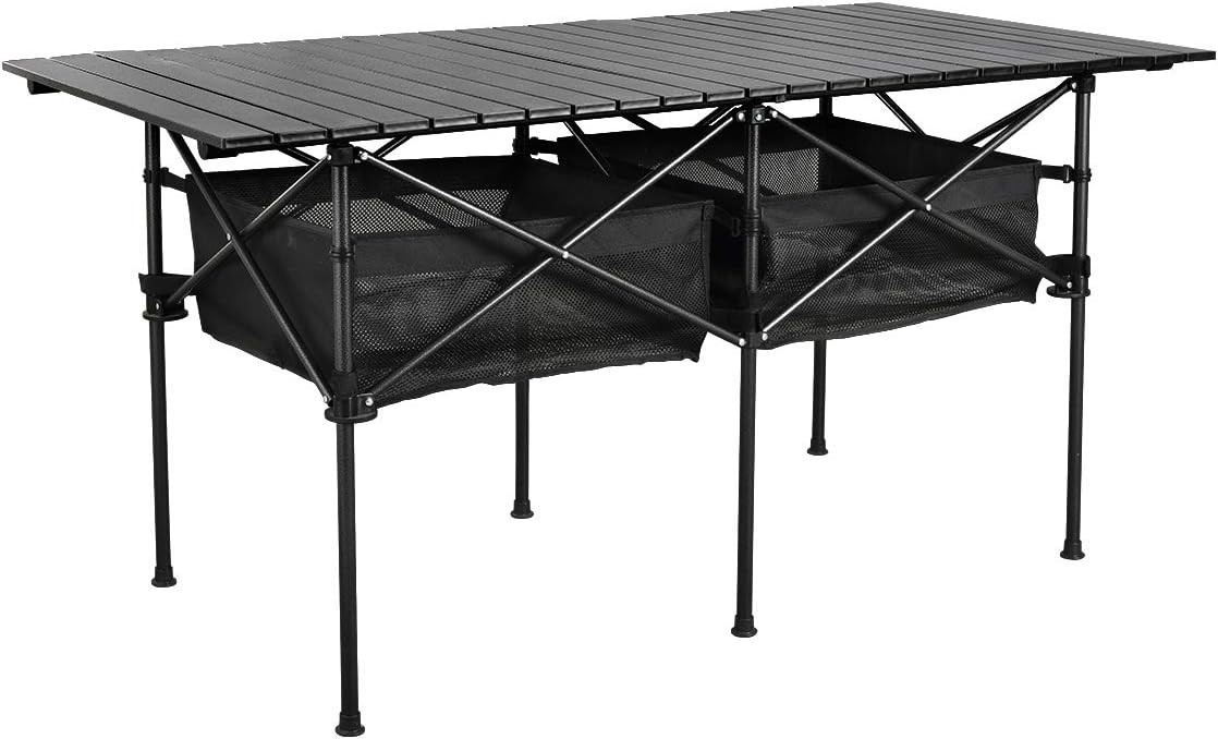 Lightweight Aluminum Folding Camping Table 37.13” x 21.57” x 19.69” Portable