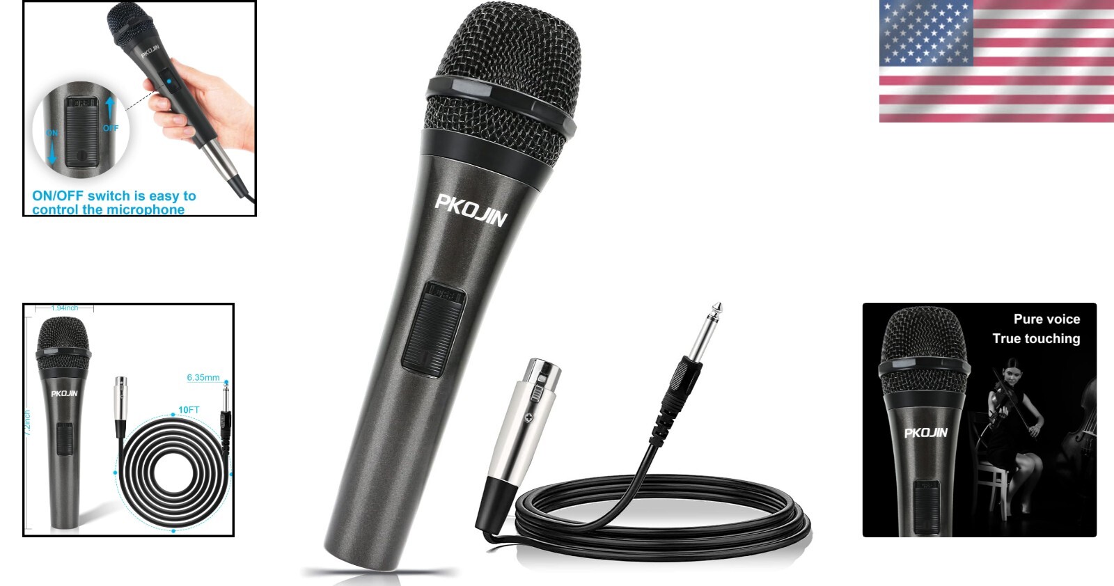 Unidirectional Wired Karaoke Microphone with On/Off Switch for Superior Singing