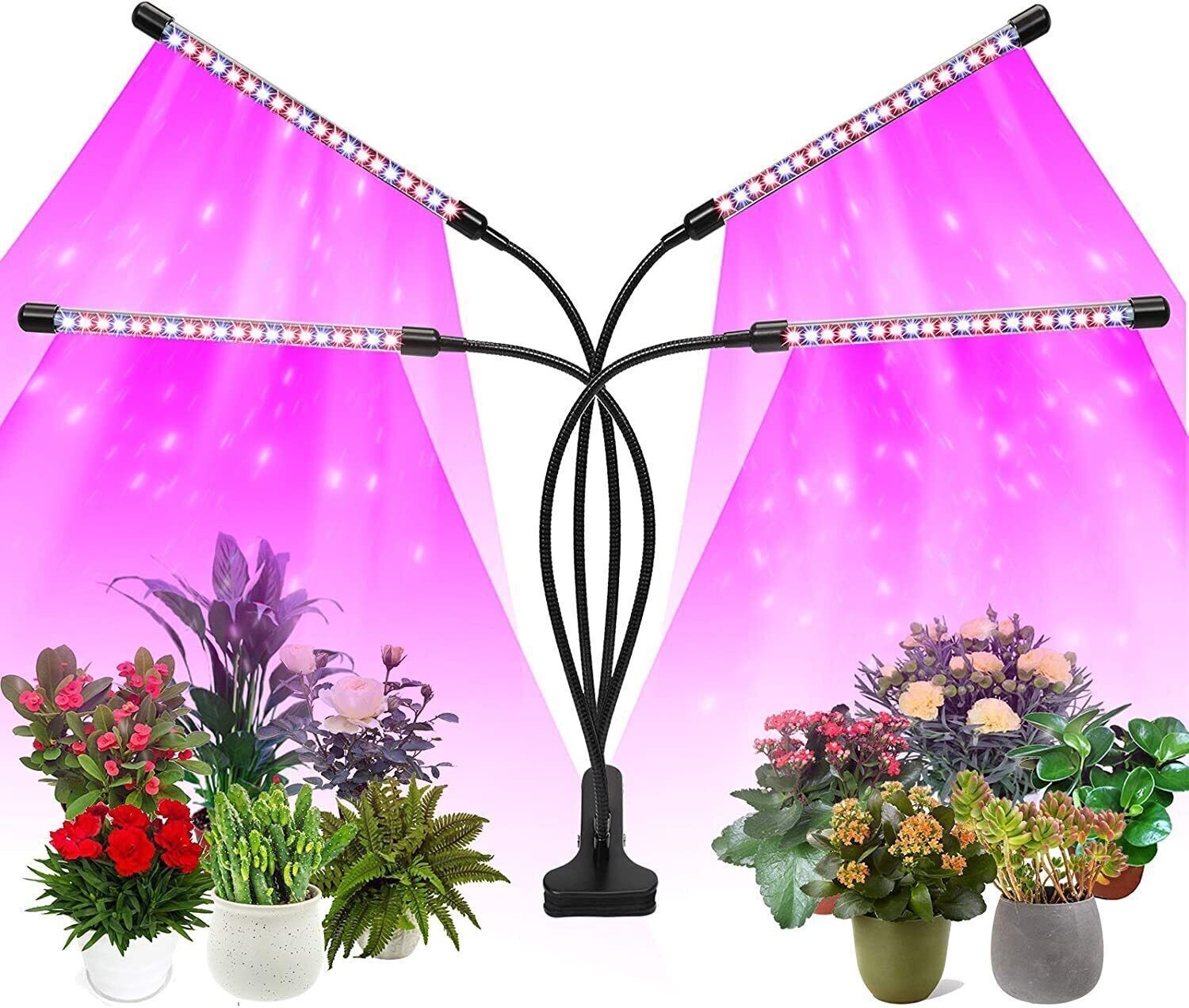 4 Heads LED Grow Light Plant Growing Lamp Light for Indoor Plants Hydroponics US