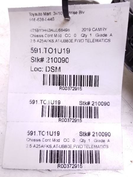 18-20 TOYOTA CAMRY TRANSCEIVER TELEPHONE SENSOR CONTROL MODULE ECM ASSEMBLY