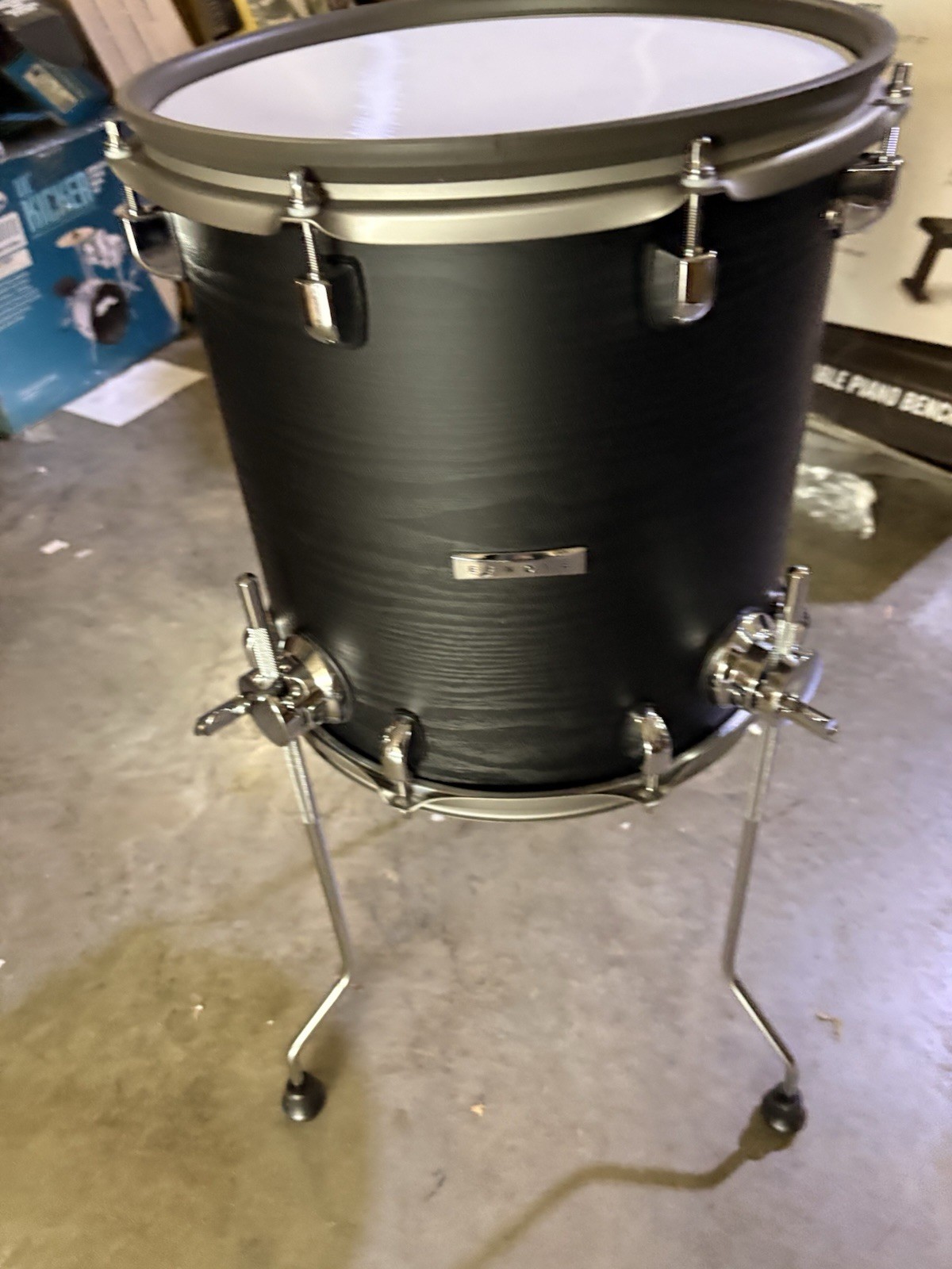 Efnote 5x Electric Drum Floor Tom, Black Oak, 13” Dual Zone Tom