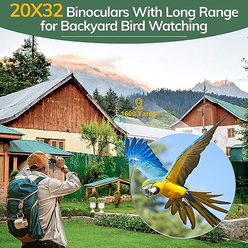 Compact Binoculars for Adults High Powered - 20x32 Small A.20x32-Black