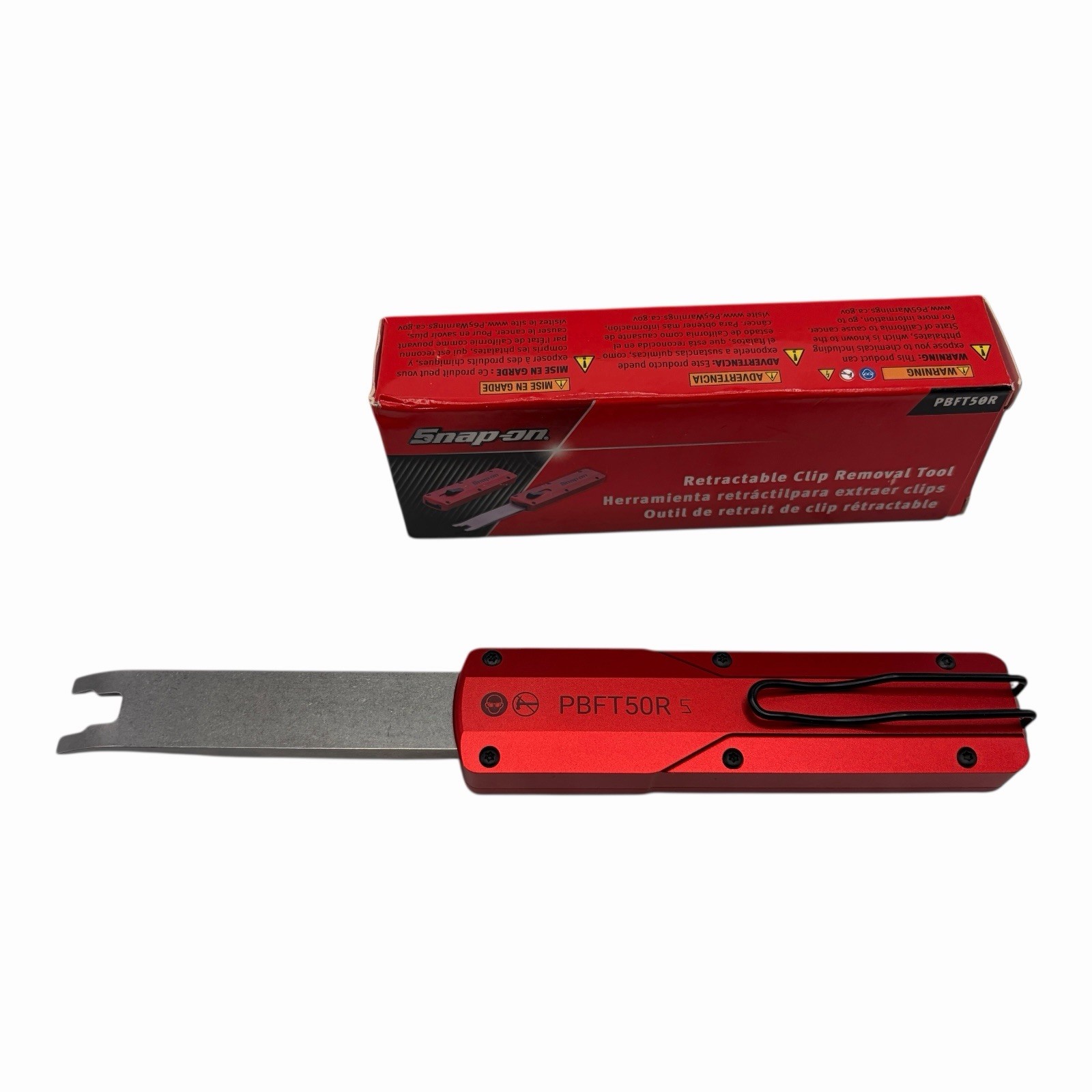 Snap on Tools Red Retractable Trim Clip Removal Tool PBFT50R New