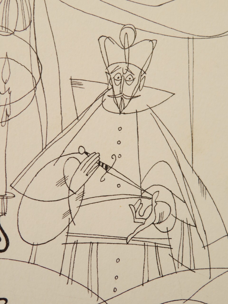 Maurice POUZET (1921-1997) ORIGINAL DRAWING VICTOR HUGO THE TWINS IRON MASK b