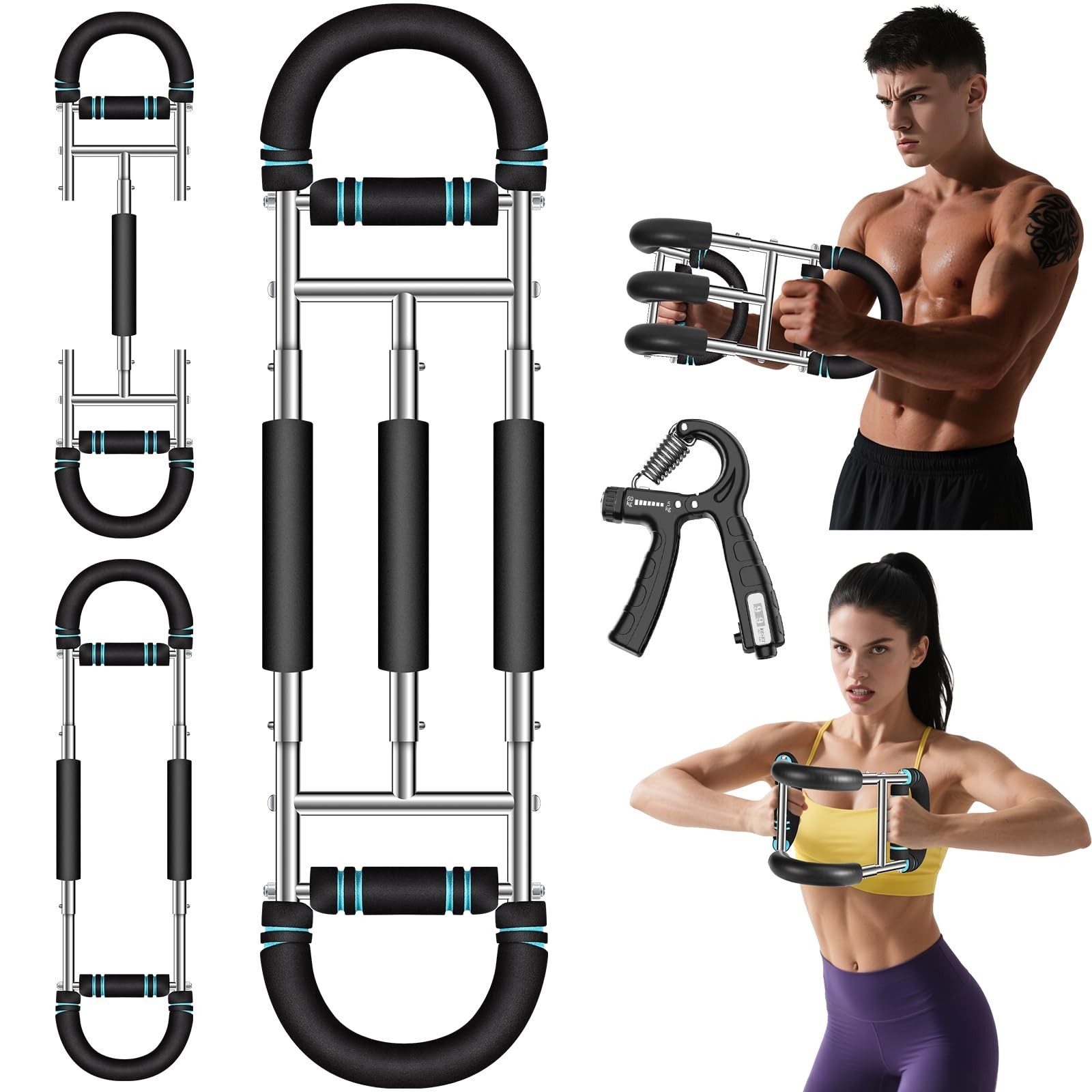Twister Arm Trainer with Grip Strength Trainer, 20-270lbs Adjustable & 20-160...