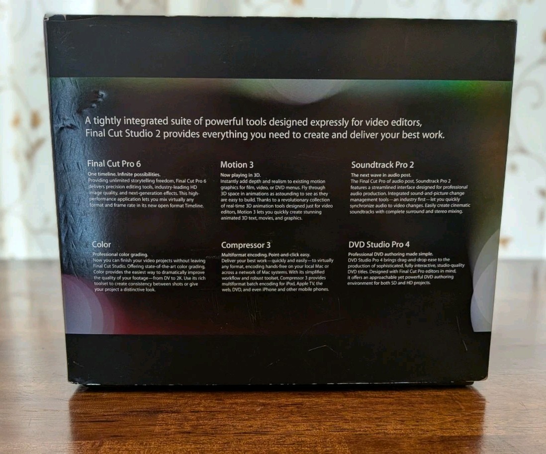 Apple FINAL CUT STUDIO 2 Complete! Video Audio Production Software Manuals EUC