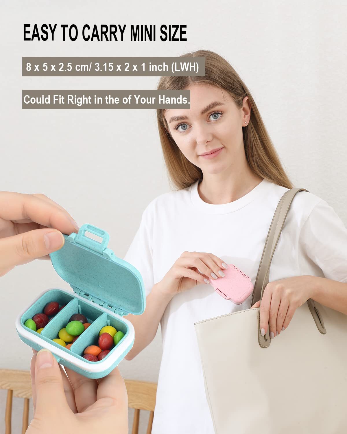 4 Pc Pill Case 3 Removable Compartments Pill Box Bpafreeday Pill Organizer/3 Tim