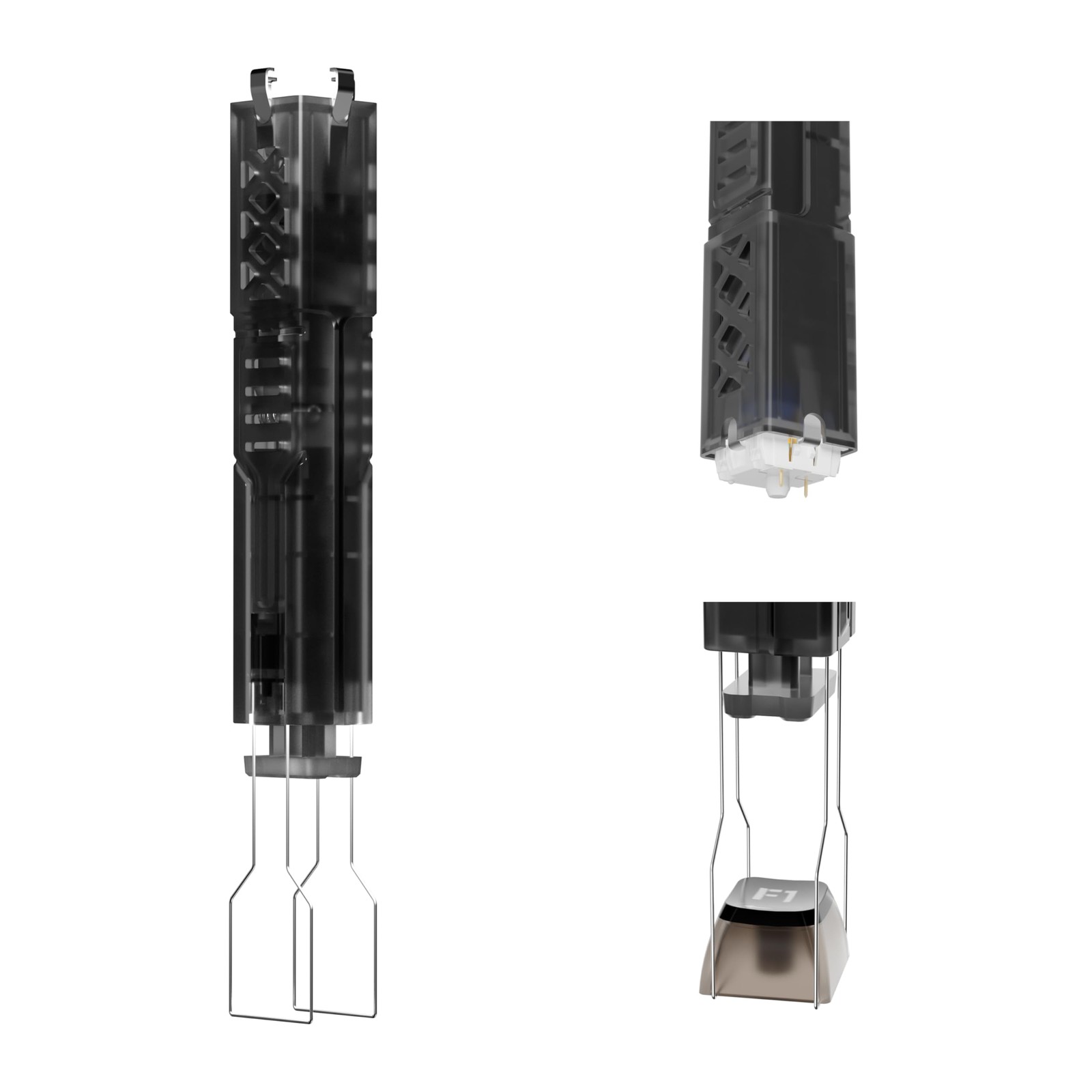 FunHub Translucent 2-in-1 Switch Puller Keycap for One Size, Black